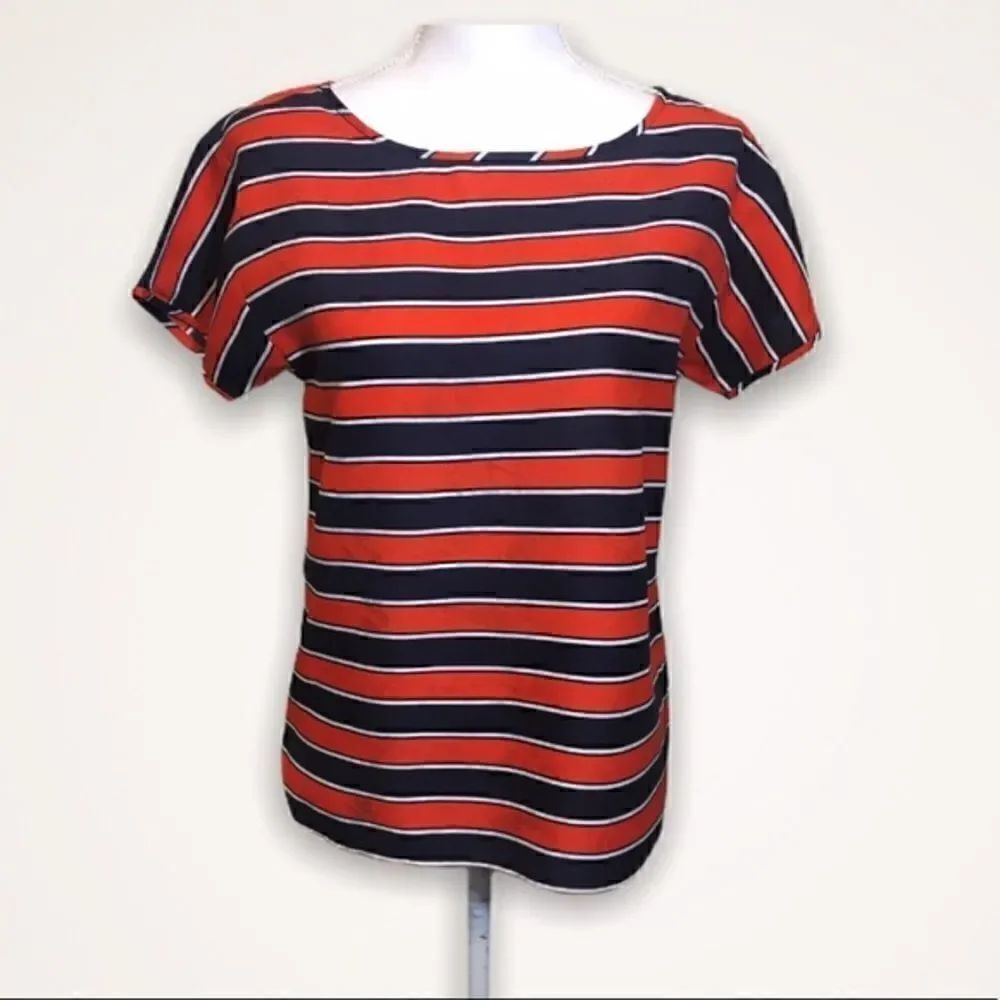 J. Crew Striped Silk Blouse